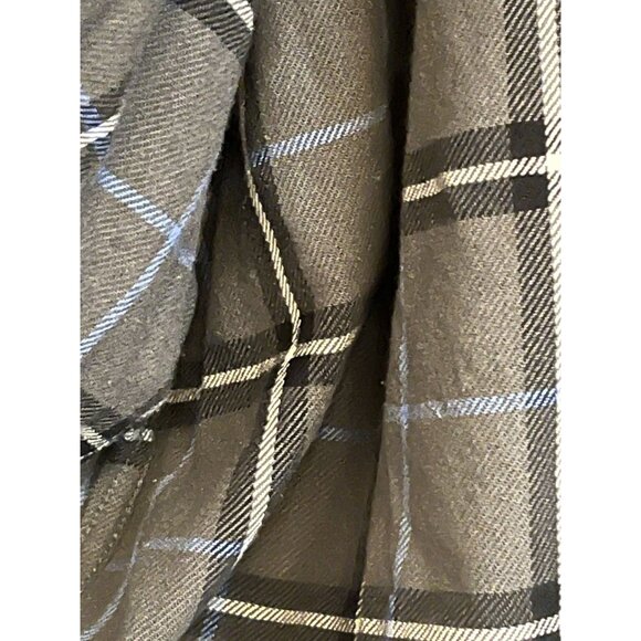 Wrangler Mens 3XL XXXL Gray & Blue Checkered Flannel Work Chore Shirt - Picture 8 of 10